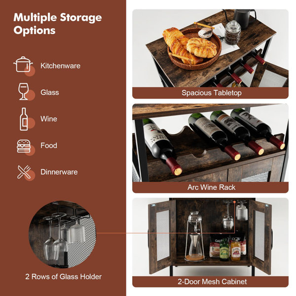 17 Stories Carder Freestanding Bar with Wine Storage Wayfair